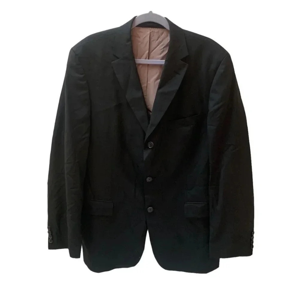 Hugo Boss Black Striped Rossellini Movie Wool Silk Blazer 52